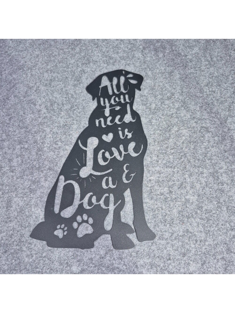 12" All you need is Love & a Dog Metal Wall Art Decor Heartwarming Charming